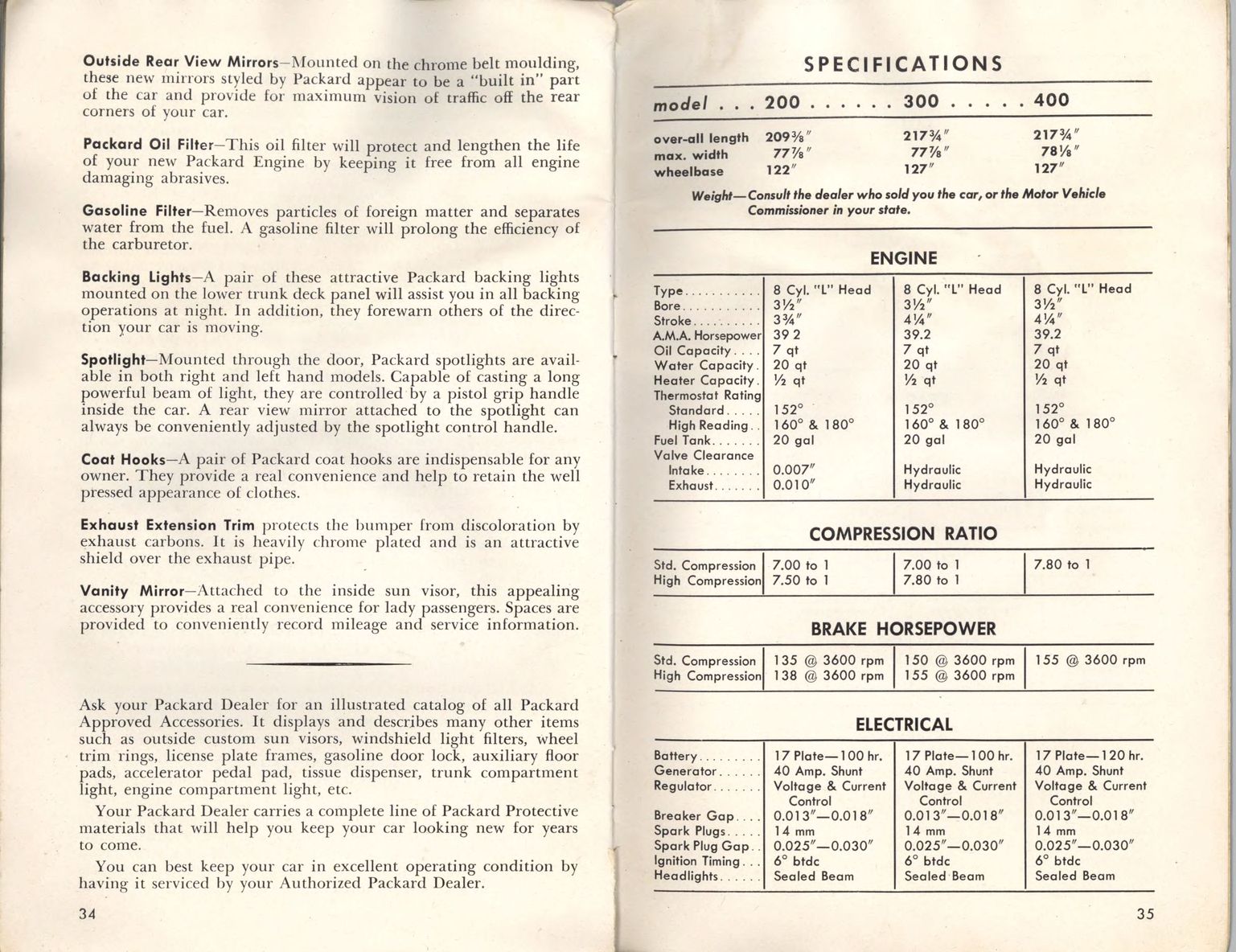 1951 Packard Owners Manual Page 8
